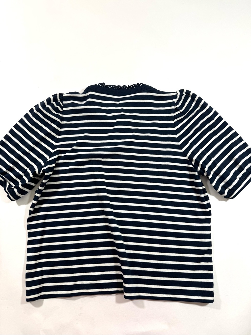 Boden Puff Sleeve Henley Top Preppy Nautical Stripe - Picture 3 of 8